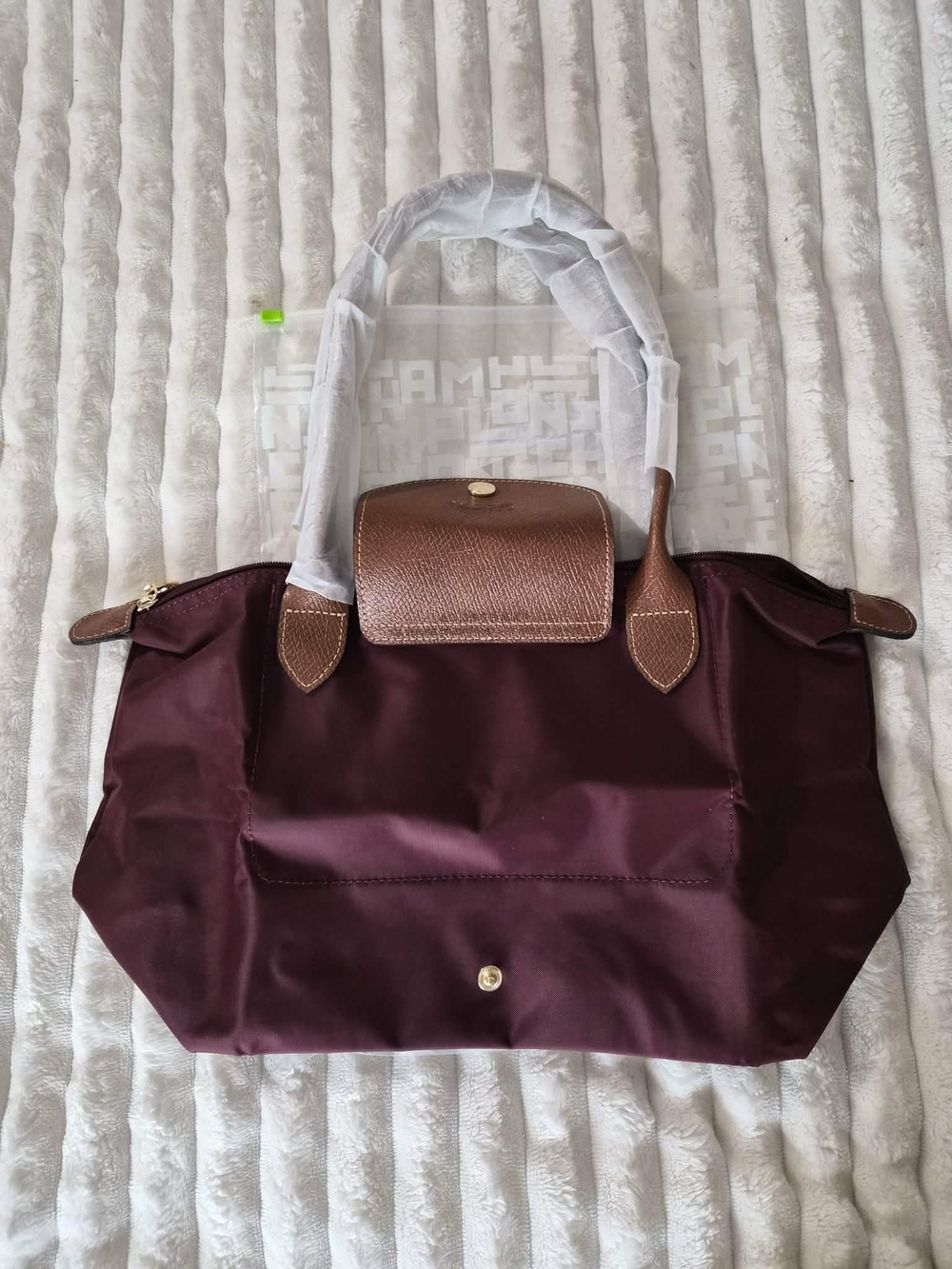 Longchamp Le Pliage Small Foldable Tote - Burgundy - Picture 3 of 11
